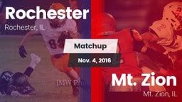 Matchup: Rochester High vs. Mt. Zion  2016