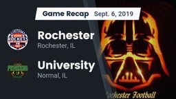 Recap: Rochester  vs. University  2019