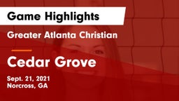 Greater Atlanta Christian  vs Cedar Grove Game Highlights - Sept. 21, 2021
