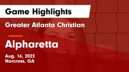 Greater Atlanta Christian  vs Alpharetta  Game Highlights - Aug. 16, 2022