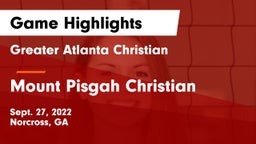 Greater Atlanta Christian  vs Mount Pisgah Christian Game Highlights - Sept. 27, 2022