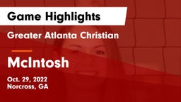 Greater Atlanta Christian  vs McIntosh Game Highlights - Oct. 29, 2022