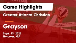 Greater Atlanta Christian  vs Grayson Game Highlights - Sept. 23, 2023