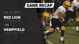 Recap: Red Lion  vs. Hempfield  2016