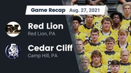 Recap: Red Lion  vs. Cedar Cliff  2021