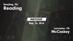 Matchup: Reading vs. McCaskey  2016