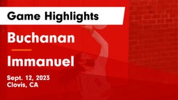 Buchanan  vs Immanuel Game Highlights - Sept. 12, 2023