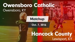 Matchup: Owensboro Catholic vs. Hancock County  2016