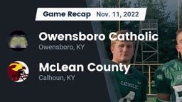 Recap: Owensboro Catholic  vs. McLean County  2022