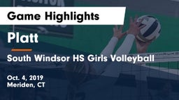 Platt  vs South Windsor HS Girls Volleyball Game Highlights - Oct. 4, 2019