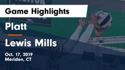 Platt  vs Lewis Mills Game Highlights - Oct. 17, 2019