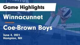 Winnacunnet  vs Coe-Brown Boys Game Highlights - June 4, 2021