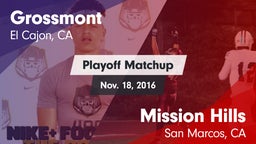 Matchup: Grossmont vs. Mission Hills  2016