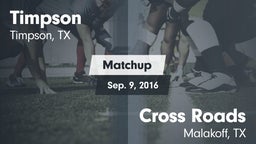 Matchup: Timpson vs. Cross Roads  2016