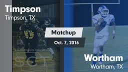 Matchup: Timpson vs. Wortham  2016