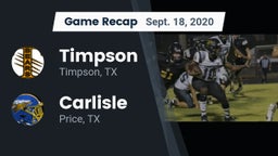 Recap: Timpson  vs. Carlisle  2020