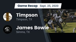 Recap: Timpson  vs. James Bowie  2020