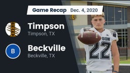 Recap: Timpson  vs. Beckville  2020