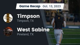 Recap: Timpson  vs. West Sabine  2023