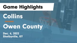 Collins  vs Owen County  Game Highlights - Dec. 6, 2022