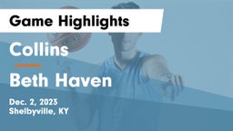 Collins  vs Beth Haven Game Highlights - Dec. 2, 2023