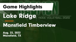 Lake Ridge  vs Mansfield Timberview  Game Highlights - Aug. 22, 2022