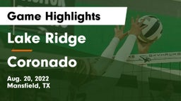 Lake Ridge  vs Coronado  Game Highlights - Aug. 20, 2022