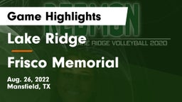 Lake Ridge  vs Frisco Memorial  Game Highlights - Aug. 26, 2022