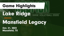 Lake Ridge  vs Mansfield Legacy  Game Highlights - Oct. 21, 2022