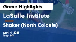LaSalle Institute  vs Shaker  (North Colonie) Game Highlights - April 4, 2023