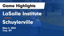 LaSalle Institute  vs Schuylerville  Game Highlights - May 4, 2023