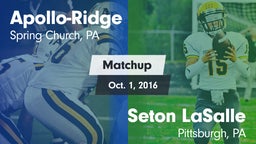 Matchup: Apollo-Ridge vs. Seton LaSalle  2016