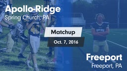 Matchup: Apollo-Ridge vs. Freeport  2016