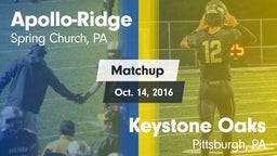 Matchup: Apollo-Ridge vs. Keystone Oaks  2016