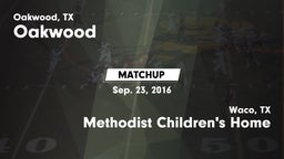 Matchup: Oakwood vs. Methodist Children's Home  2016