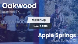 Matchup: Oakwood vs. Apple Springs  2018