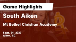 South Aiken  vs Mt Bethel Christian Academy Game Highlights - Sept. 24, 2022