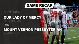 Recap: Our Lady of Mercy  vs. Mount Vernon Presbyterian  2016