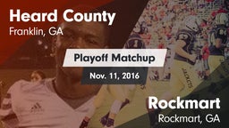 Matchup: Heard County vs. Rockmart  2016