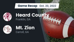 Recap: Heard County  vs. Mt. Zion  2022