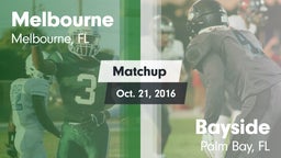 Matchup: Melbourne vs. Bayside  2016