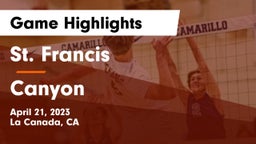 St. Francis  vs Canyon  Game Highlights - April 21, 2023