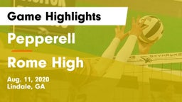 Pepperell  vs Rome High Game Highlights - Aug. 11, 2020