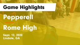 Pepperell  vs Rome High Game Highlights - Sept. 12, 2020