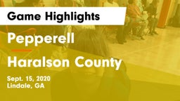 Pepperell  vs Haralson County  Game Highlights - Sept. 15, 2020