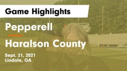 Pepperell  vs Haralson County  Game Highlights - Sept. 21, 2021