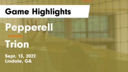 Pepperell  vs Trion Game Highlights - Sept. 13, 2022