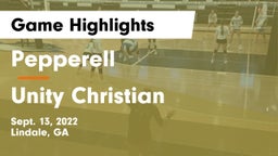 Pepperell  vs Unity Christian Game Highlights - Sept. 13, 2022