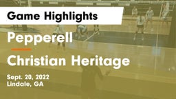 Pepperell  vs Christian Heritage Game Highlights - Sept. 20, 2022