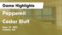 Pepperell  vs Cedar Bluff Game Highlights - Sept. 27, 2022